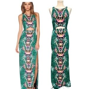 Mara Hoffman Multicolor and Multi Pattern Maxi Column Dress with Long Side Vents